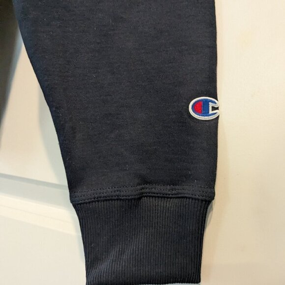 Champion Sweatshirt Men's Medium Navy Blue Fleece Crew Long Sleeve NWT Comfort - Picture 8 of 15